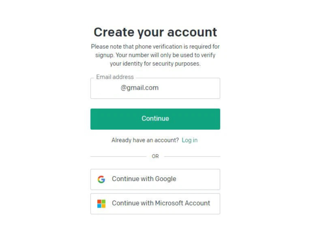 Nhập email và mật khẩu để đăng ký tài khoản
